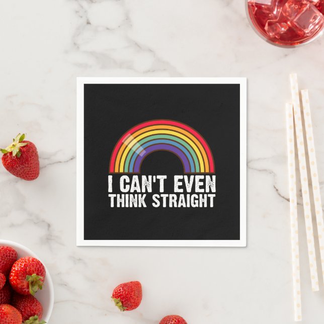 Ich kann nicht einmal denken, gerade LGBTQ-Stolz M Serviette (Beispiel)