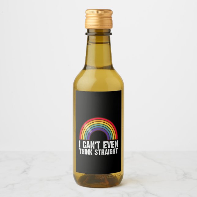 Ich kann nicht einmal denken, gerade LGBTQ-Stolz M Weinetikett (Vorderseite)