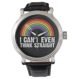 Ich kann nicht einmal geradeaus denken LGBTQ-Stolz Armbanduhr