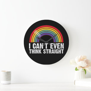 Ich kann nicht einmal geradeaus denken LGBTQ-Stolz Große Wanduhr