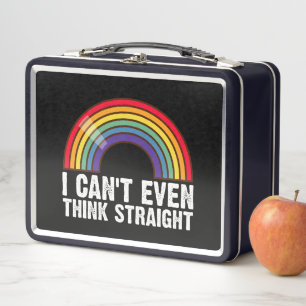 Ich kann nicht einmal geradeaus denken LGBTQ-Stolz Metall Brotdose