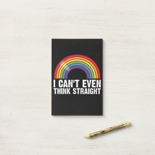 Ich kann nicht einmal geradeaus denken LGBTQ-Stolz Post-it Klebezettel