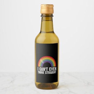Ich kann nicht einmal geradeaus denken LGBTQ-Stolz Weinetikett