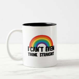 Ich kann nicht einmal geradeaus denken Lustiger sc Zweifarbige Tasse