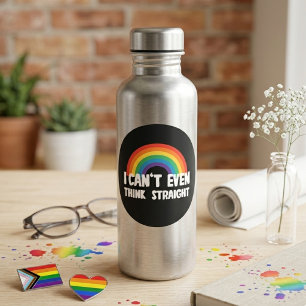 Ich kann nicht einmal geradeaus denken Regenbogen- Runder Aufkleber
