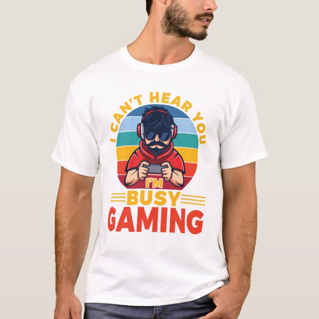 Ich kann nicht hören, dass ich beschäftigt bin mit T-Shirt (Vorderseite)