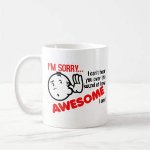 Ich kann nicht hören Sie über dem Ton von wie Kaffeetasse
