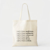 Ich kann nicht, ich habe... Tote Tasche.