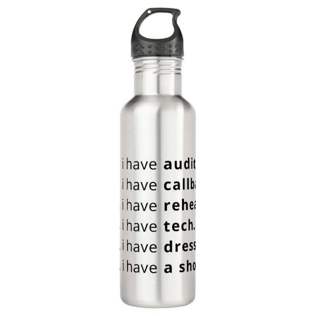 Ich kann nicht, ich habe.. Wasserflasche. Edelstahlflasche (Vorderseite)