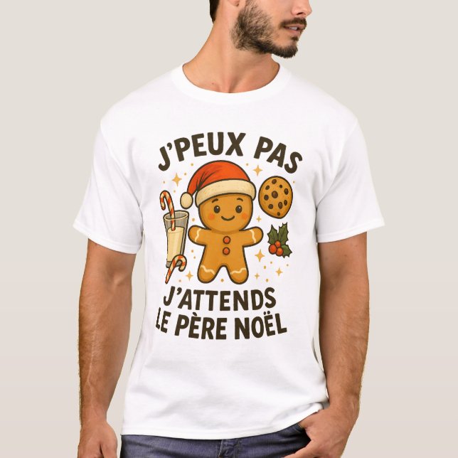 Ich Kann Nicht Ich Warte Auf Den Weihnachtsmann T-Shirt (Vorderseite)