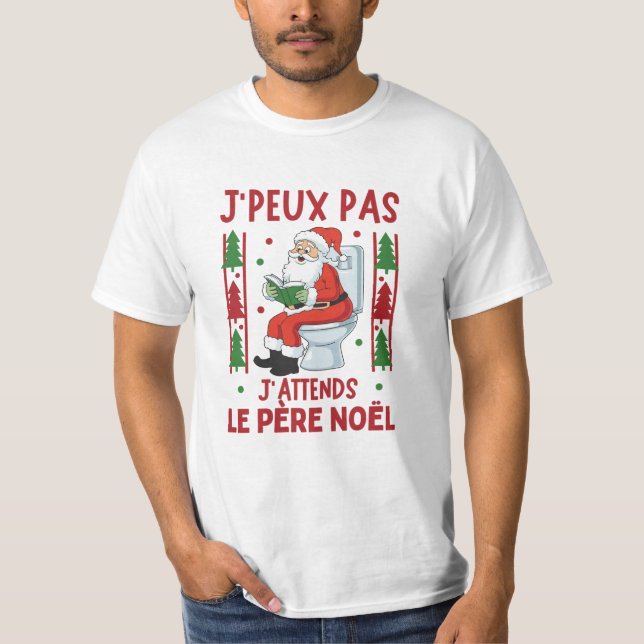 Ich kann nicht, ich warte auf den Weihnachtsmann T-Shirt (Vorderseite)