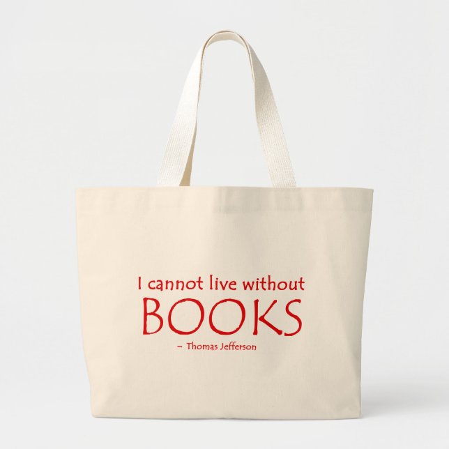 Ich kann nicht ohne Buch-Tasche leben Jumbo Stoffbeutel (Vorne)
