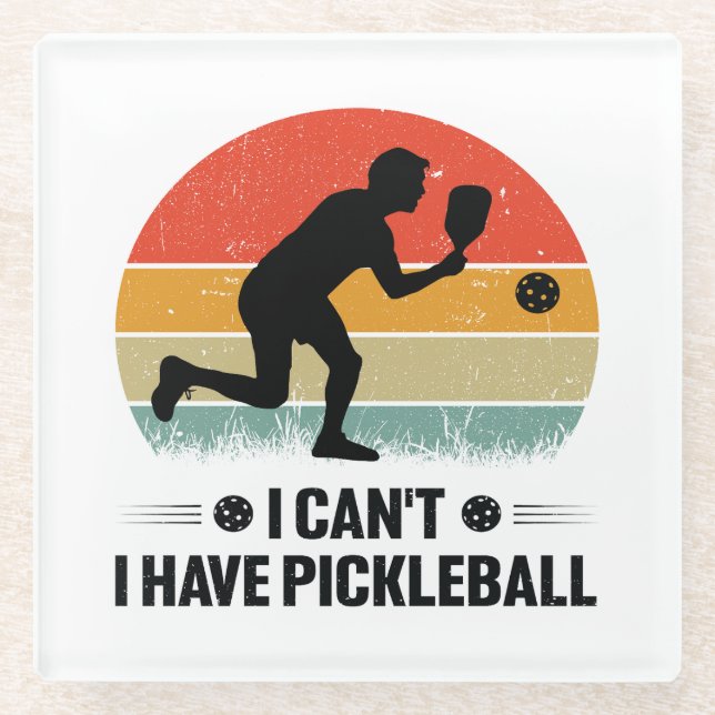 Ich kann nicht pickleball haben, Pickleball Lover Glasuntersetzer (Vorderseite)