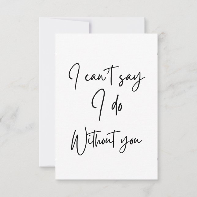 Ich kann nicht sagen, dass ich ohne deine Bridal-V Save The Date (Vorderseite)