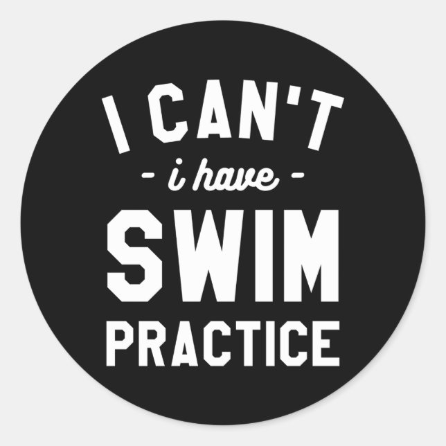 Ich kann nicht schwimmen lernen runder aufkleber (Vorderseite)