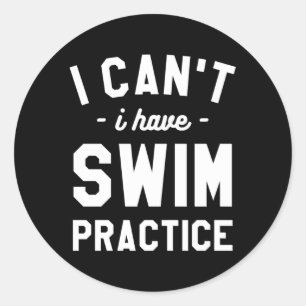 Ich kann nicht schwimmen lernen runder aufkleber