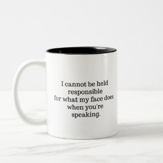 Ich kann nicht verantwortlich gemacht werden zweifarbige tasse
