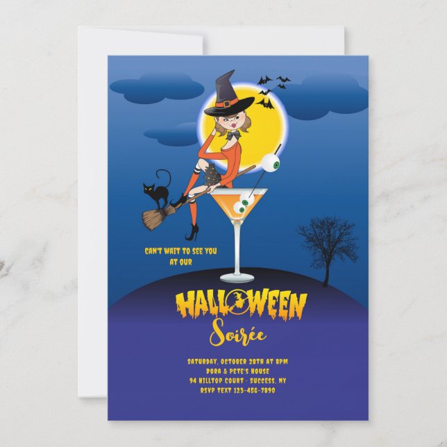 Ich kann nicht warten, dich zu Halloween-Einladung Einladung (Vorderseite)