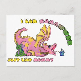 Ich kann RAWR, genau wie meine niedliche Drachenfr Postkarte