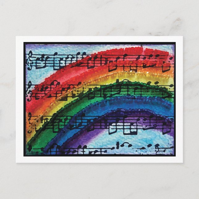Ich kann Regenbogen singen Postkarte (Vorderseite)
