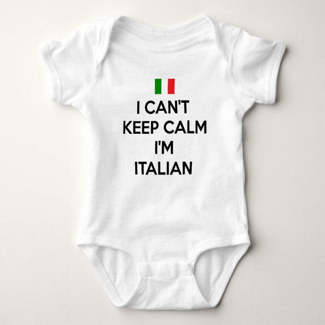 ICH KANN RUHE NICHT BEHALTEN… Ich bin ITALIENISCH Baby Strampler (Vorderseite)