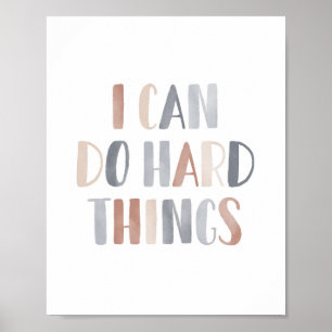 Ich kann schwierige Dinge tun Boho Kinderzimmer De Poster