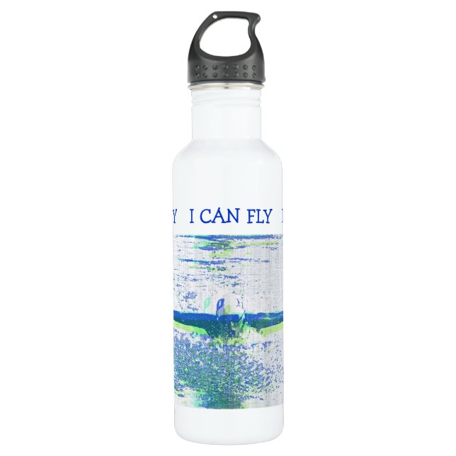 ICH KANN SCHWIMMEN EDELSTAHLFLASCHE (Vorderseite)