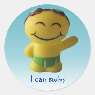 Ich kann schwimmen runder aufkleber