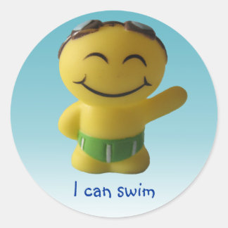 Ich kann schwimmen runder aufkleber