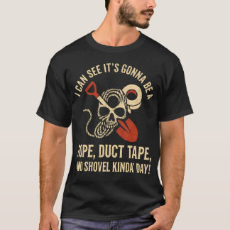 Ich kann sehen, dass es ein Seil-Klebeband-Schaufe T-Shirt