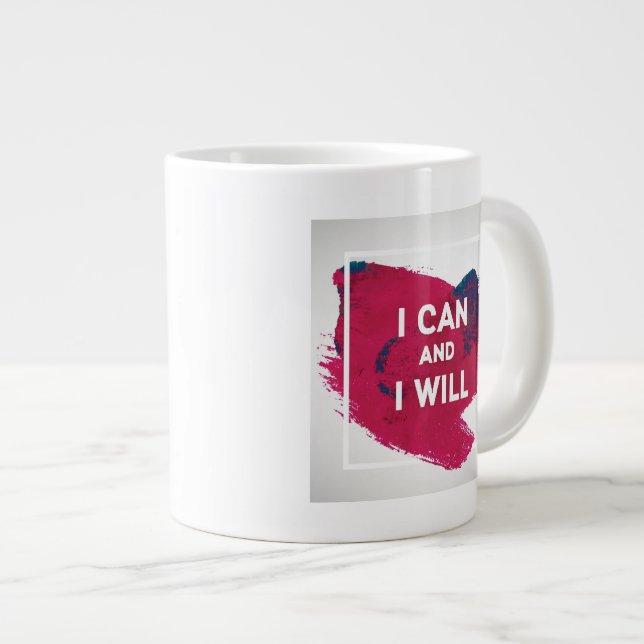 Ich kann und ich werde es tun Jumbo-Tasse (Vorderseite Rechts)