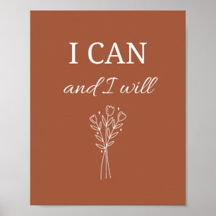 Ich kann und werde Inspiration Poster