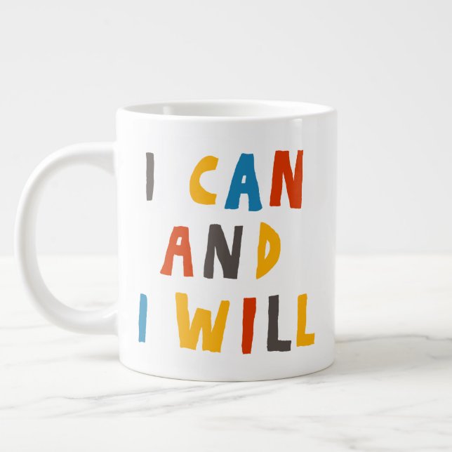 Ich kann und werde Jumbo-Tasse (Links)