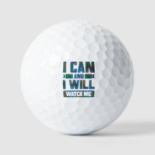 Ich kann und werde. Sehen Sie sich mich an. Motivi Golfball