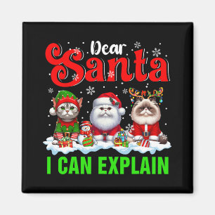 Ich kann Weihnachten drei Weihnachtsmänner-Elf-Kat Magnet