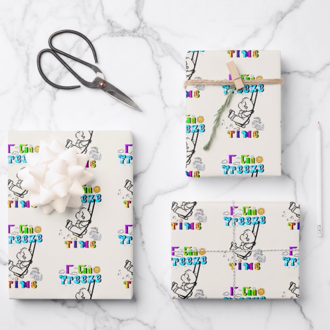Ich kann Zeit einfrieren Geschenkpapier Set (Vorderseite)