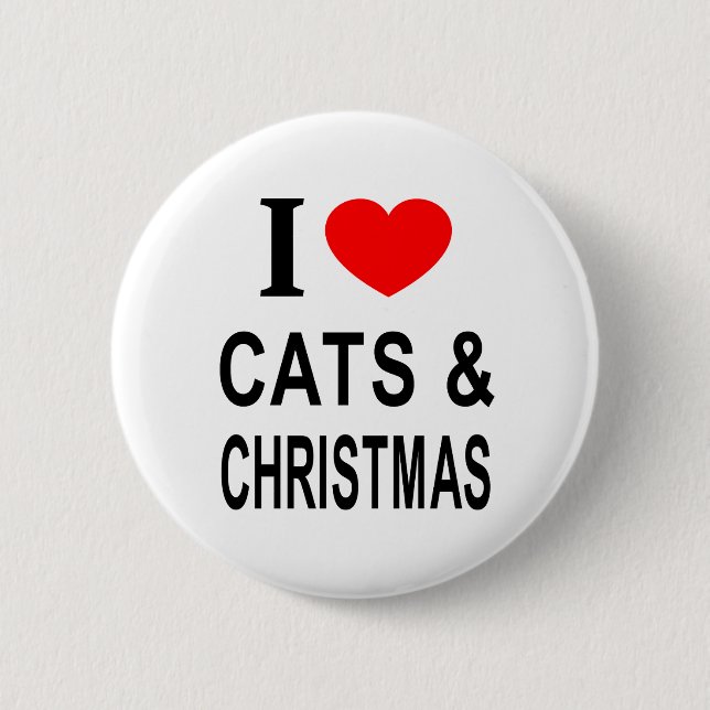 ICH ❤️ KATZEN UND KRISTMAS IN LIEBEN KATZEN UND KR BUTTON (Vorderseite)