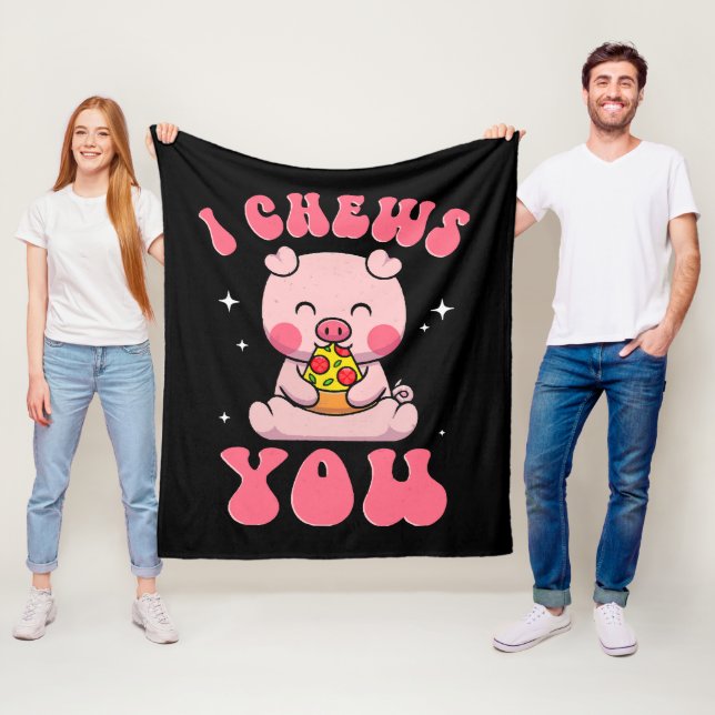 Ich kaue deine Pizza Fleecedecke (Beispiel)