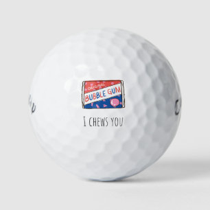 'Ich kaue dich' Spielerei Süße Lustige Bubble Gum  Golfball