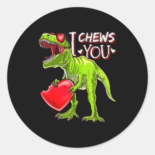 Ich kaue dich Valentins T Rex Dinosaur T-Shirts Va Runder Aufkleber