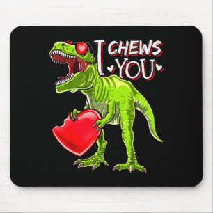 Ich kaue dir Valentins T Rex Dinosaurier-Shirts Va Mousepad