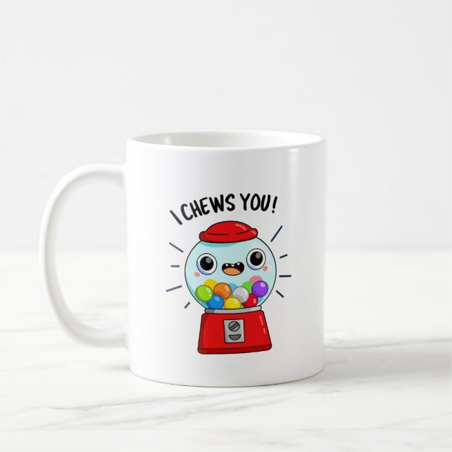 Ich kauen dir einen lustigen Gummiball-Maschinenpu Kaffeetasse (Links)
