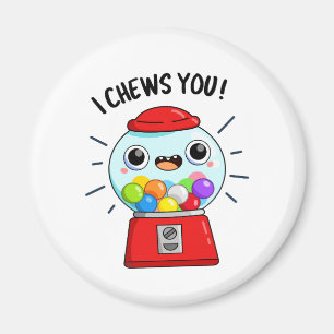 Ich kauen dir einen lustigen Gummiball-Maschinenpu Magnet