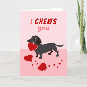 Ich kauen Sie Dackel Valentinstag Ferienkarte Feiertagskarte