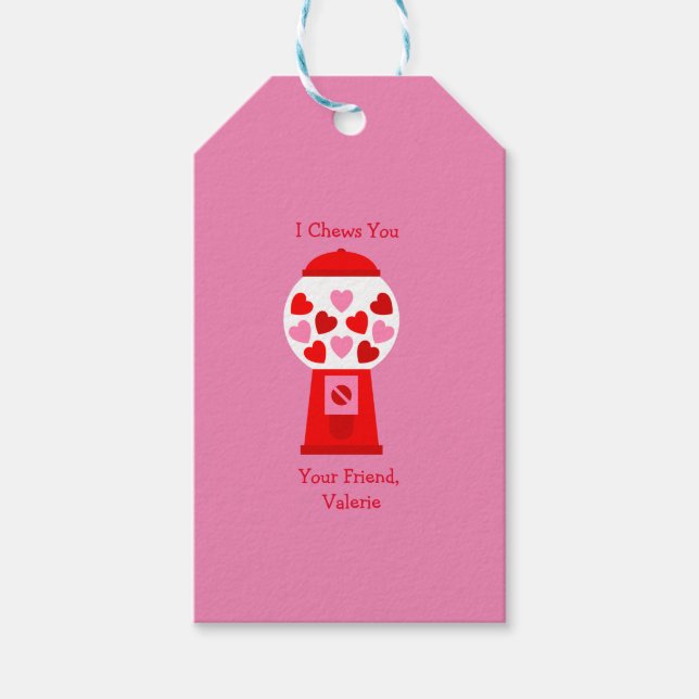 Ich kauen Sie Personalisiert Valentine Geschenkmar Geschenkanhänger (Vorderseite)