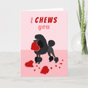 Ich kauen Sie Poodle Valentine's Day Card Feiertagskarte