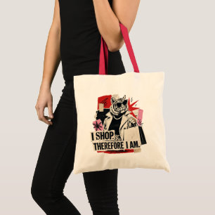 Ich kaufe, also bin ich Tiger-Mama-Einkaufsshirt Tragetasche