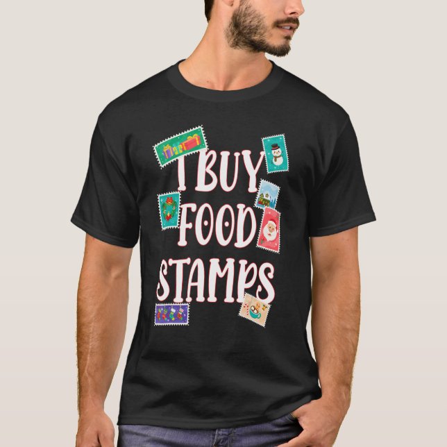 Ich kaufe Briefmarke auf der Rückseite T-Shirt (Vorderseite)