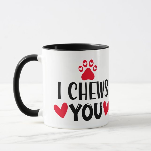 Ich kaut dich... Valentine vom Hund. Tasse (Links)
