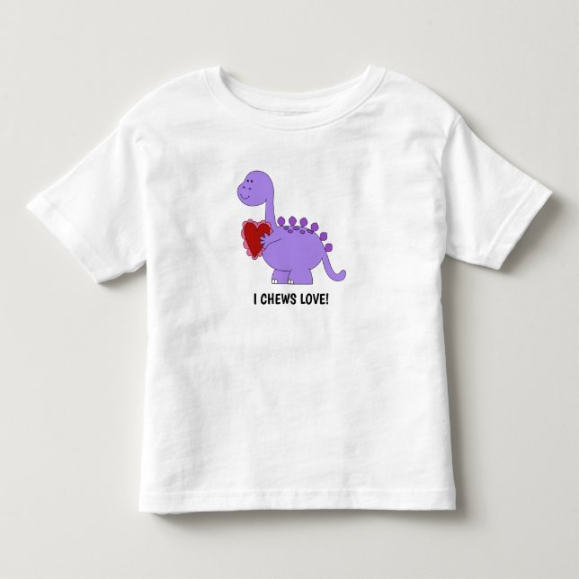 Ich kaut Liebe! Niedliche Dinosaurier mit Herz Kleinkind T-shirt (Vorderseite)